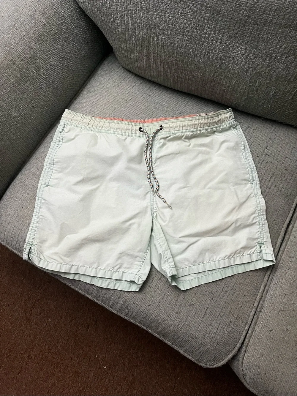 Tom Tailor Denim Men L Green Quick Dry Elastic Waist Swim Trunks Shorts Resort